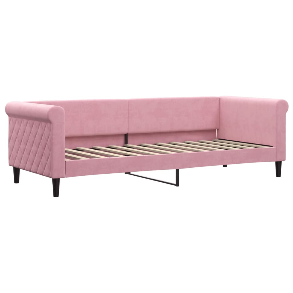 Thumbnail - vidaXL Tagesbett mit Matratze Rosa 80x200 cm Samt