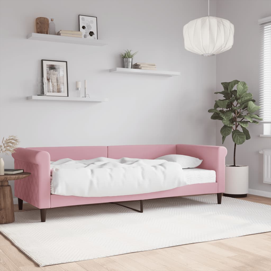 vidaXL Tagesbett mit Matratze Rosa 80x200 cm Samt