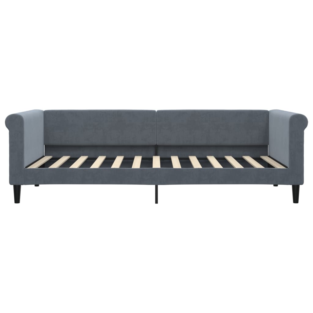 vidaXL Slaapbank met matras 90x200 cm fluweel donkergrijs grijs, foto 4