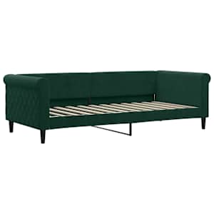 Válenda s matrací tmavě zelená 90 x 200 cm samet - obrázek 3