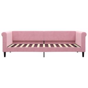 Válenda s matrací růžová 90 x 200 cm samet - obrázek 4