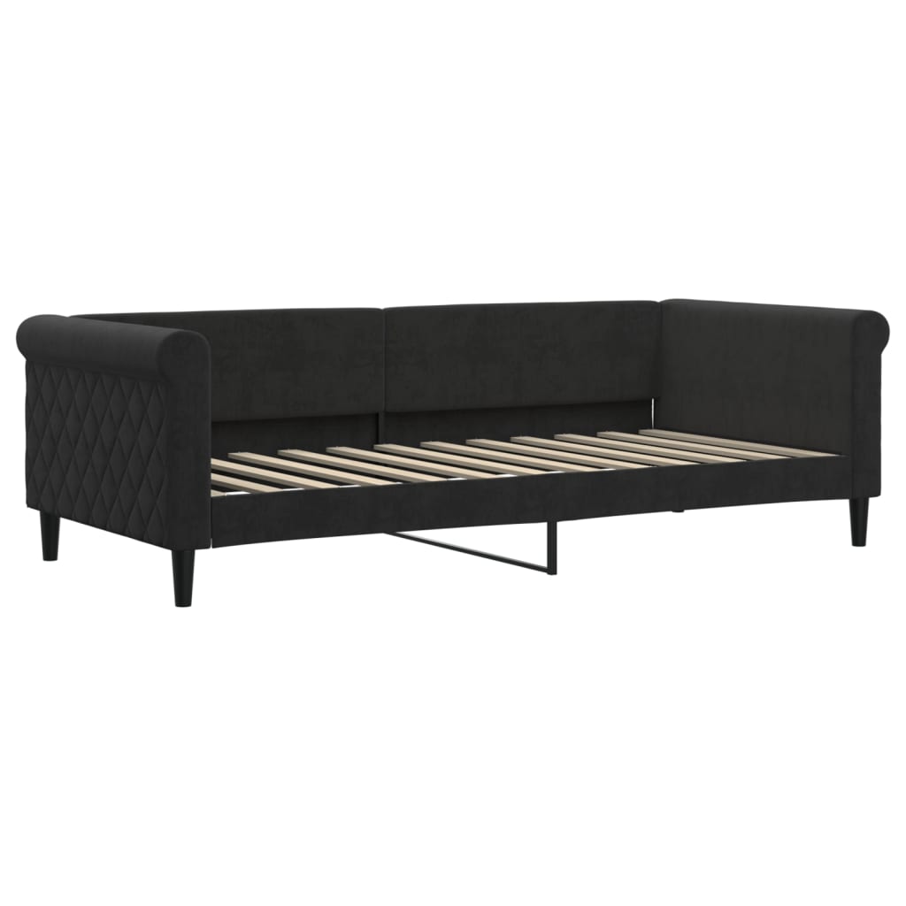 vidaXL Slaapbank met matras 90x200 cm fluweel zwart afbeelding