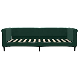 Válenda s matrací tmavě zelená 100 x 200 cm samet - obrázek 4