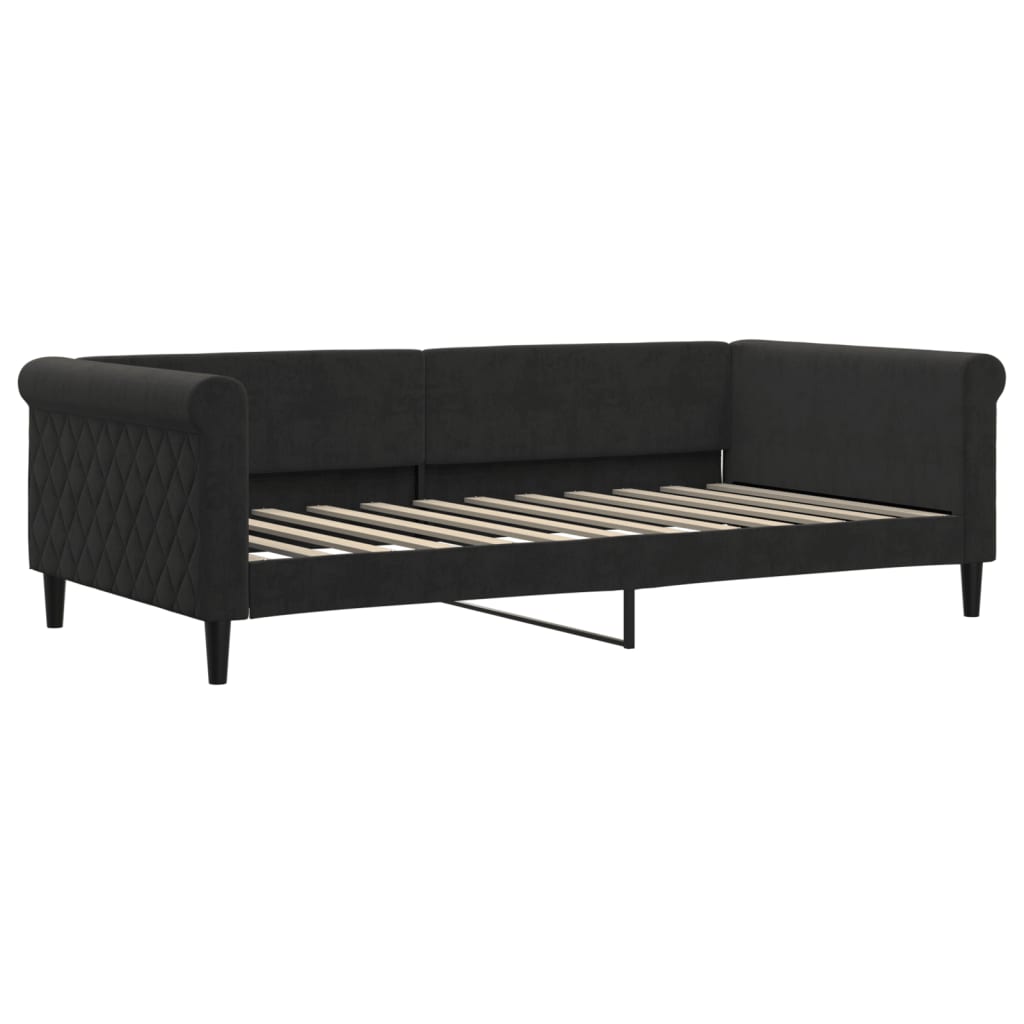 vidaXL Slaapbank met matras 100x200 cm fluweel zwart afbeelding