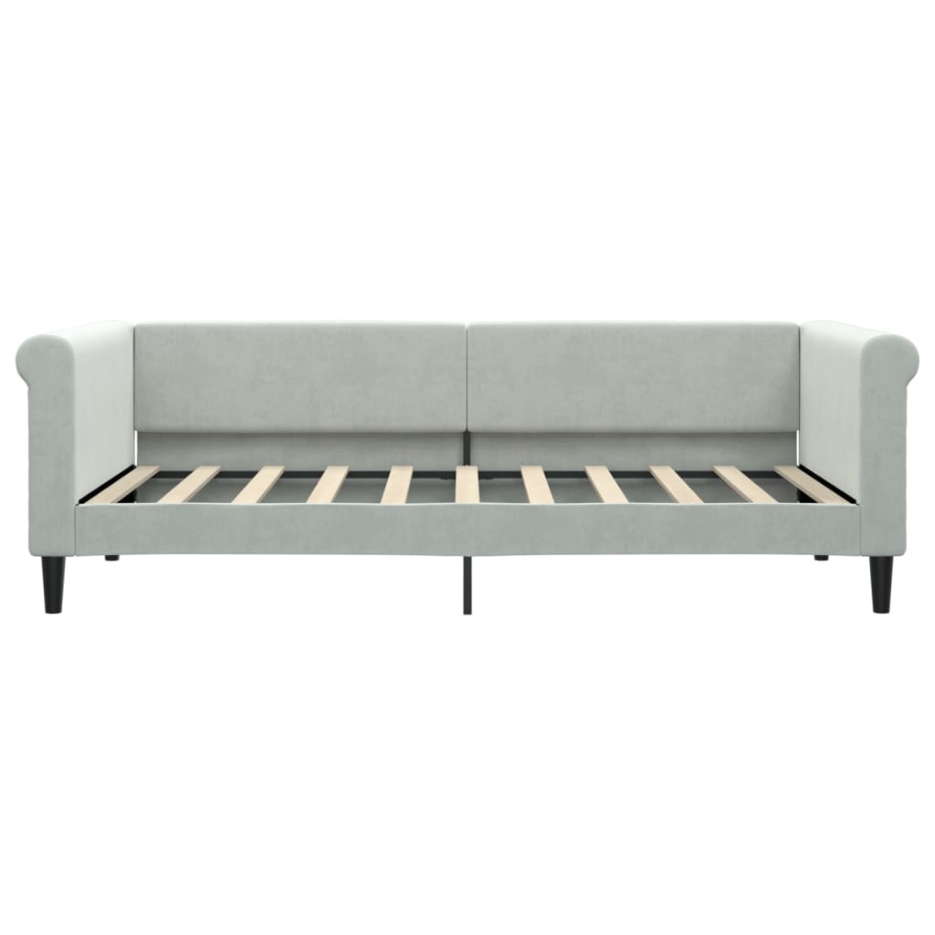 vidaXL Slaapbank met matras 90x190 cm fluweel lichtgrijs grijs, foto 4