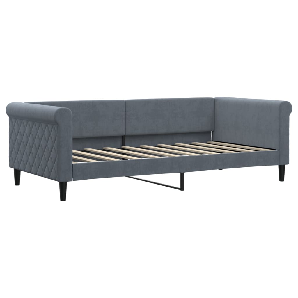 vidaXL Slaapbank met matras 90x190 cm fluweel donkergrijs afbeelding