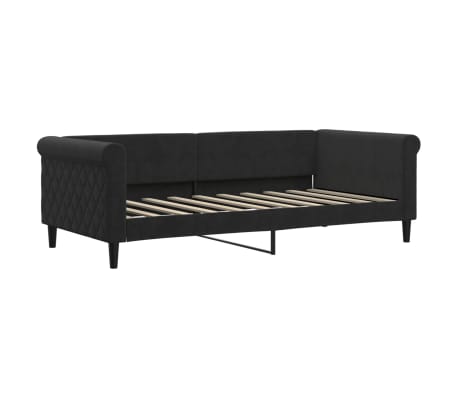 vidaXL Lit de jour avec matelas noir 90x190 cm velours