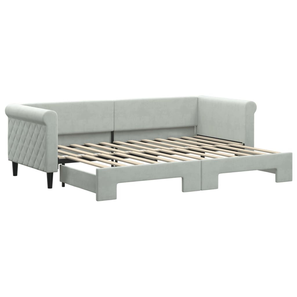 vidaXL Válenda s přistýlkou světle šedá 80 x 200 cm samet
