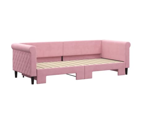 vidaXL Tagesbett Ausziehbar Rosa 80x200 cm Samt