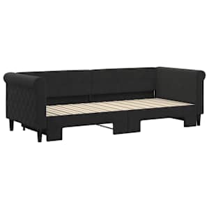 Válenda s přistýlkou černá 80 x 200 cm samet - obrázek 3