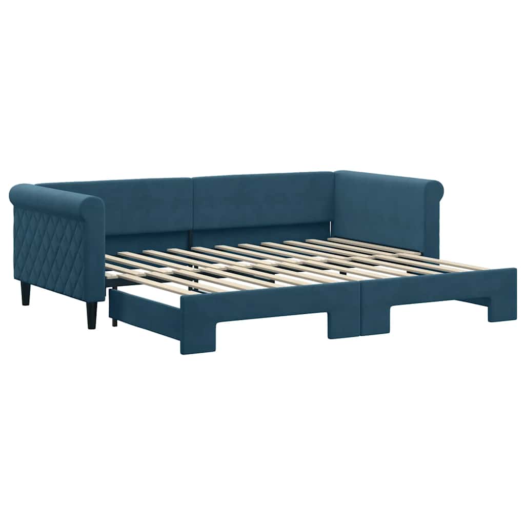 vidaXL Válenda s přistýlkou modrá 90 x 200 cm samet