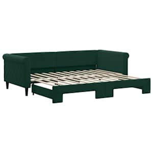 Válenda s přistýlkou tmavě zelená 90 x 200 cm samet - obrázek 2