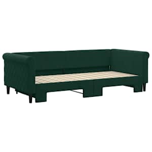 Válenda s přistýlkou tmavě zelená 90 x 200 cm samet - obrázek 3