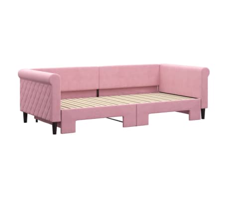 vidaXL Tagesbett Ausziehbar Rosa 90x200 cm Samt