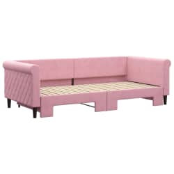 vidaXL Dagb&auml;dd utdragbar rosa 90x200 cm sammet