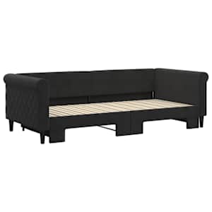 Válenda s přistýlkou černá 90 x 200 cm samet - obrázek 3