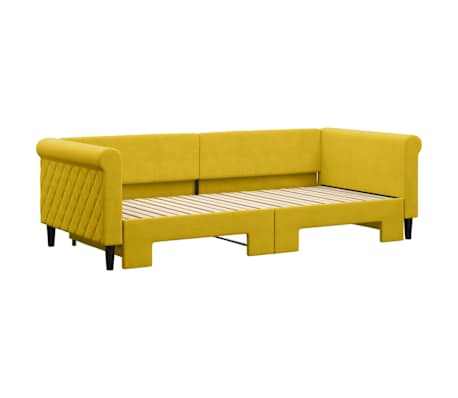 vidaXL Lit de jour avec lit gigogne jaune 90x200 cm velours