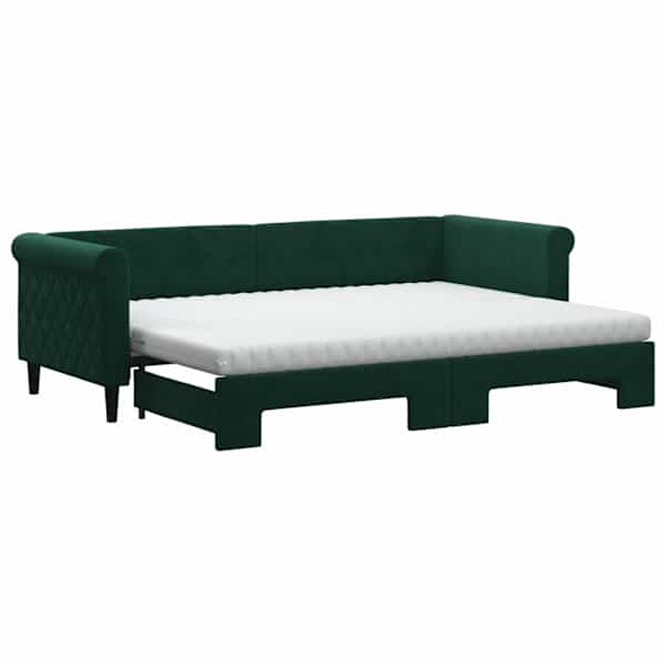 vidaXL diivanvoodi v&auml;ljat&otilde;mmatava osaga, tumeroheline 80x200 cm, samet