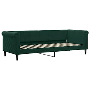 Válenda s přistýlkou a matracemi tmavě zelená 80 x 200 cm samet - obrázek 4
