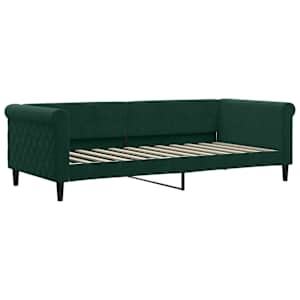 Válenda s přistýlkou a matracemi tmavě zelená 90 x 200 cm samet - obrázek 4