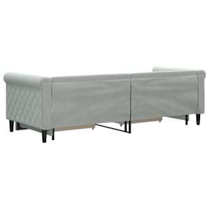 Válenda s přistýlkou a zásuvkami světle šedá 80 x 200 cm samet - obrázek 5