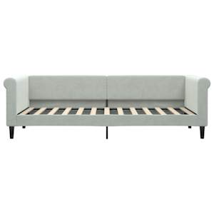Válenda s přistýlkou a zásuvkami světle šedá 80 x 200 cm samet - obrázek 7