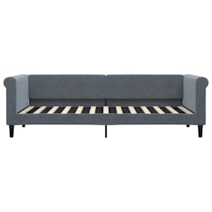 Válenda s přistýlkou a zásuvkami tmavě šedá 80 x 200 cm samet - obrázek 7