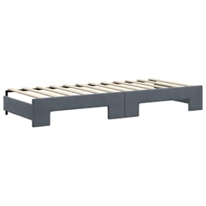 Válenda s přistýlkou a zásuvkami tmavě šedá 80 x 200 cm samet - obrázek 8