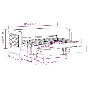 Válenda s přistýlkou a zásuvkami tmavě zelená 80 x 200 cm samet - obrázek 12