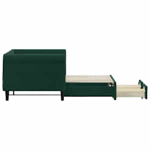Válenda s přistýlkou a zásuvkami tmavě zelená 80 x 200 cm samet - obrázek 4