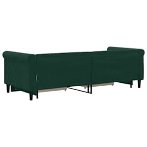 Válenda s přistýlkou a zásuvkami tmavě zelená 80 x 200 cm samet - obrázek 5
