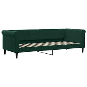 Válenda s přistýlkou a zásuvkami tmavě zelená 80 x 200 cm samet - obrázek 6