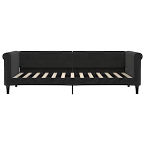 Válenda s přistýlkou a zásuvkami černá 80 x 200 cm samet - obrázek 7