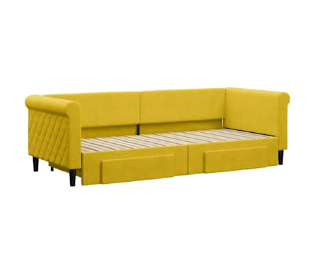 vidaXL Sof&aacute;-cama com gavet&atilde;o e gavetas 80x200 cm veludo amarelo