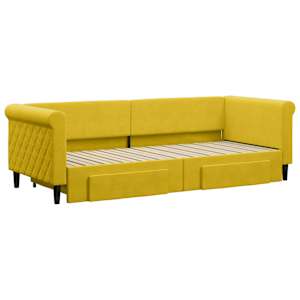 vidaXL Sof&aacute;-cama com gavet&atilde;o e gavetas 80x200 cm veludo amarelo