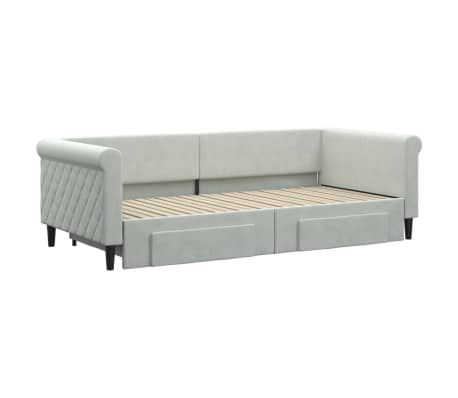 vidaXL Dnevni krevet na razvlačenje svjetlosivi 90 x 200 cm bar&scaron;unasti