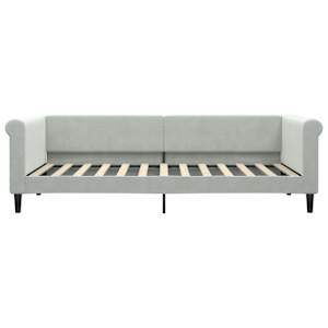 Válenda s přistýlkou a zásuvkami světle šedá 90 x 200 cm samet - obrázek 7