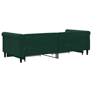 Válenda s přistýlkou a zásuvkami tmavě zelená 90 x 200 cm samet - obrázek 5