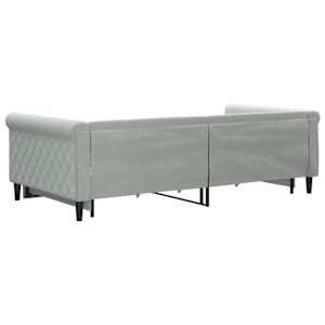 Válenda s přistýlkou a zásuvkami světle šedá 100 x 200 cm samet - obrázek 5
