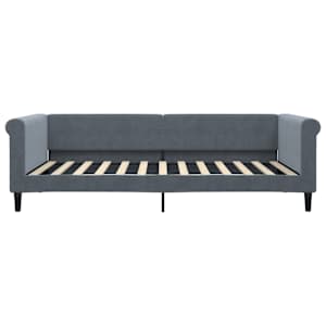 Válenda s přistýlkou a zásuvkami tmavě šedá 100 x 200 cm samet - obrázek 7