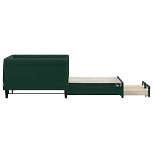Válenda s přistýlkou a zásuvkami tmavě zelená 100x200 cm samet - obrázek 4