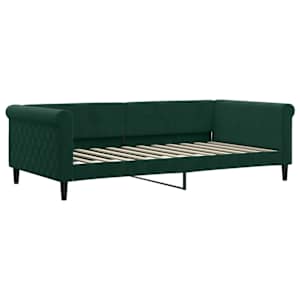 Válenda s přistýlkou a zásuvkami tmavě zelená 100x200 cm samet - obrázek 6