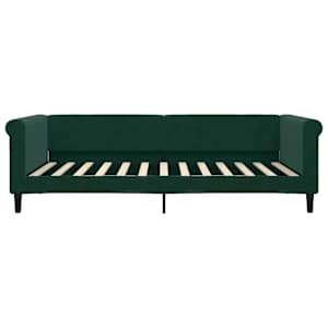 Válenda s přistýlkou a zásuvkami tmavě zelená 100x200 cm samet - obrázek 7