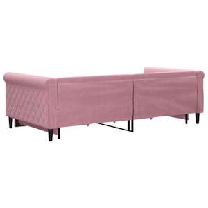 Válenda s přistýlkou a zásuvkami růžová 100 x 200 cm samet - obrázek 5