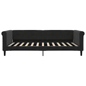 Válenda s přistýlkou a zásuvkami černá 100 x 200 cm samet - obrázek 7