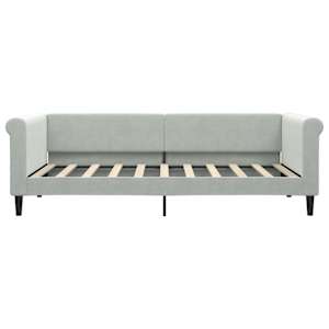 Válenda s přistýlkou a zásuvkami světle šedá 90 x 190 cm samet - obrázek 7