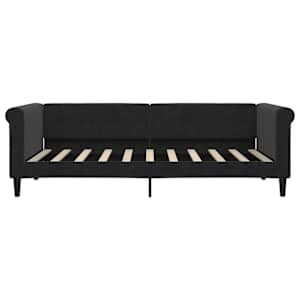 Válenda s přistýlkou a zásuvkami černá 90 x 190 cm samet - obrázek 7