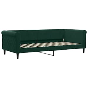 Válenda s přistýlkou a zásuvkami tmavě zelená 90 x 200 cm samet - obrázek 4