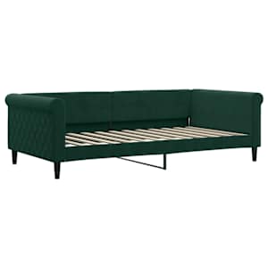 Válenda s přistýlkou a zásuvkami tmavě zelená 100x200 cm samet - obrázek 4