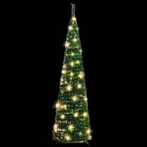 Umělý vánoční stromek pop-up 50 LED diod zelený 120 cm - obrázek 2